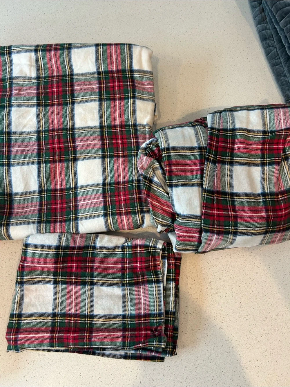 Pottery Barn Stewart Plaid Flannel Sheet Set Twin XL NWOT